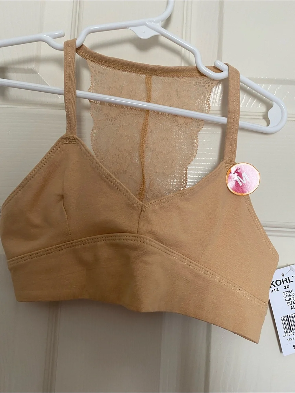 Back to school BUNDLE OF 4 Nude Lace-Back Bralette training bras SIZE M